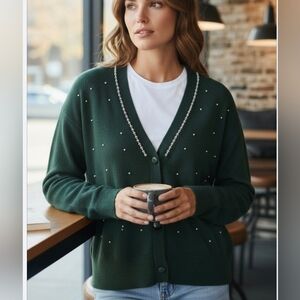NWT 99 Jane Street Women's Green Cardigan Sweater.Size L